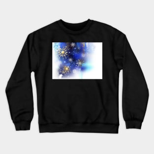 Grunge Background with Gold Snowflakes Crewneck Sweatshirt